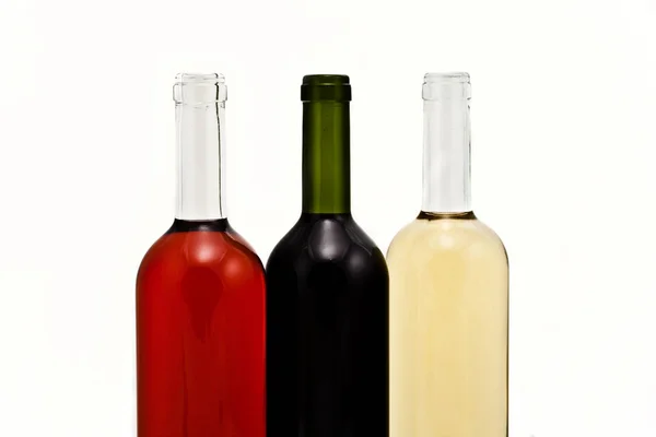 Tre Bottiglie Vino Linea — Foto Stock