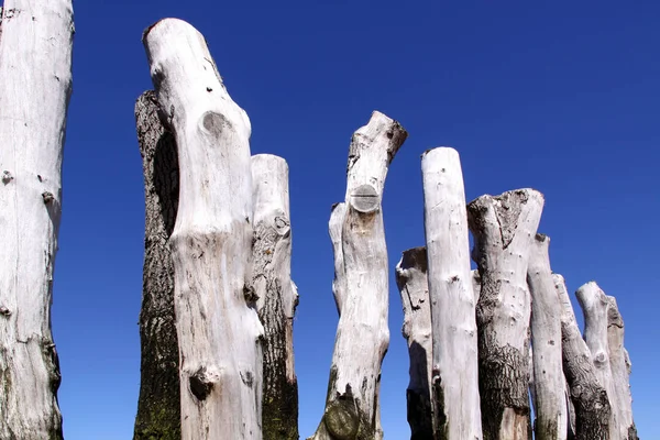 Старый Деревянный Забор Зимой — стоковое фото