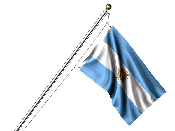 Bandera Argentina Aislada Bandera Gráfica Ondulada —  Fotos de Stock
