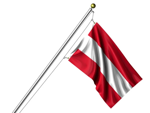 Isolerad Österrikisk Flagga Grafiska Viftande Flagga — Stockfoto