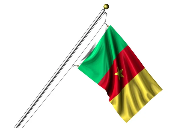 Vereinzelte Kamerunische Flagge Grafik Schwenkende Flagge — Stockfoto