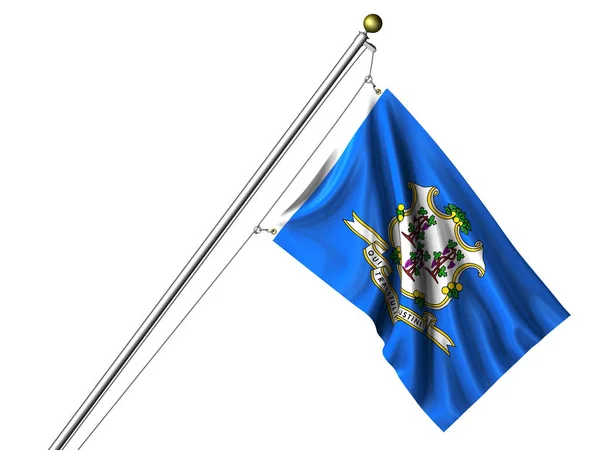 Isolerad Connecticut Flagga Grafiska Viftande Flagga — Stockfoto