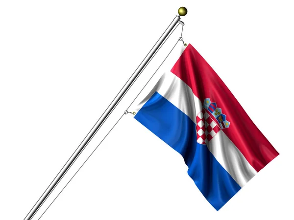 Bandera Croata Aislada Bandera Gráfica Ondulante — Foto de Stock