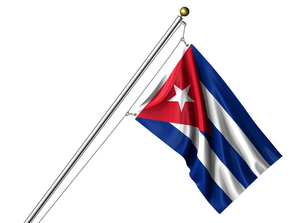 Bandera Cubana Aislada Bandera Gráfica Ondulada — Foto de Stock