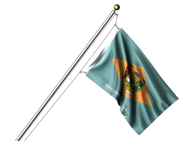 Elszigetelt Delaware Zászló Grafikus Integető Zászló — Stock Fotó