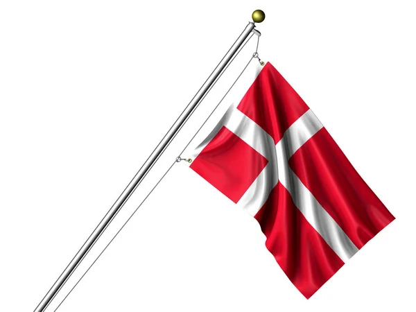 Zole Edilmiş Danimarka Bayrağı Boyutlu Grafik Sallama Bayrağı — Stok fotoğraf