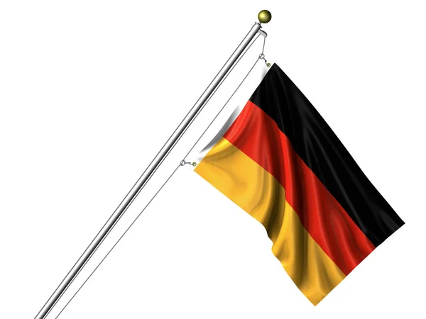 隔離されたドイツ国旗 3Dグラフィックの手を振る旗 — ストック写真
