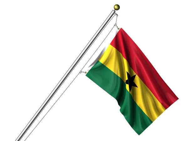 Izolovaná Ghanská Vlajka Grafická Vlajka — Stock fotografie