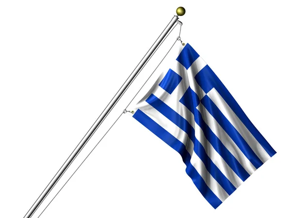 Zole Edilmiş Yunan Bayrağı Boyutlu Grafik Dalgalanması Bayrağı — Stok fotoğraf