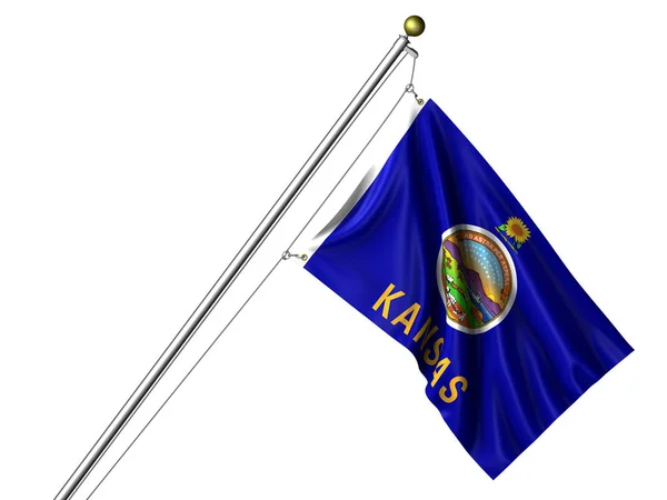 Isolated Kansas Flag Graphic Waving Flag — Stock Photo, Image