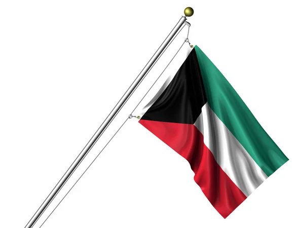 Bandeira Kuwaiti Isolada Bandeira Ondulação Gráfica — Fotografia de Stock