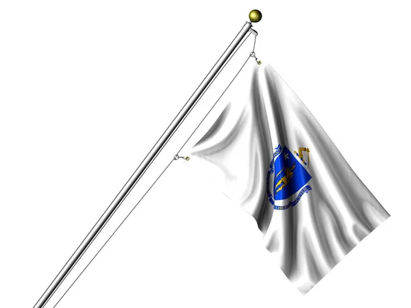 Isolated Massachusetts Flag Graphic Waving Flag — стокове фото