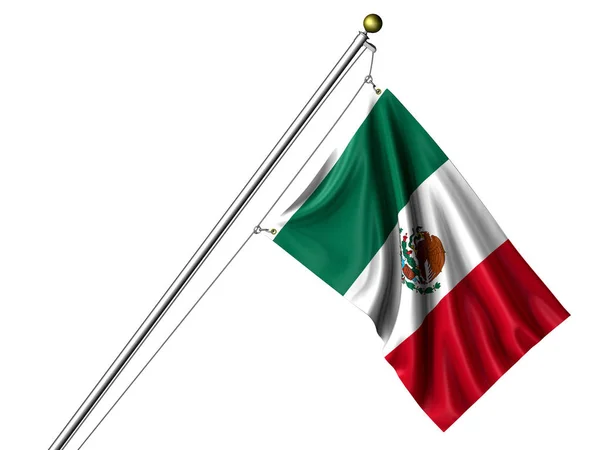 Izolovaná Mexická Vlajka Grafická Vlajka — Stock fotografie
