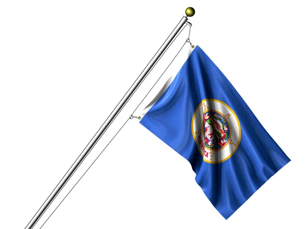 Geïsoleerde Minnesota Vlag Grafische Zwaaiende Vlag — Stockfoto