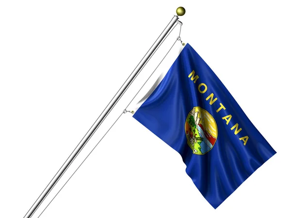 Zole Edilmiş Montana Bayrağı Boyutlu Grafik Dalgalı Bayrak — Stok fotoğraf