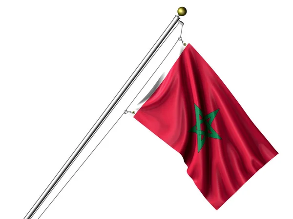 Isolerad Marockansk Flagga Grafiska Viftande Flagga — Stockfoto