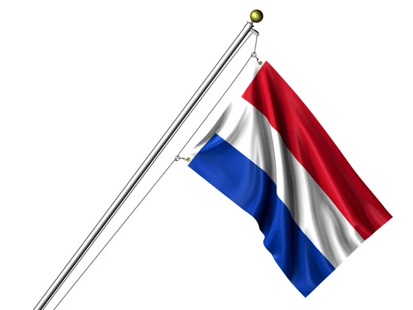 隔離されたオランダ国旗 3Dグラフィックの手を振る旗 — ストック写真