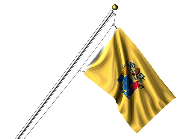Isolerad New Jersey Flagga Grafiska Viftande Flagga — Stockfoto