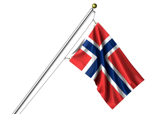 Μεμονωμένη Νορβηγική Σημαία Graphic Waving Σημαία — Φωτογραφία Αρχείου