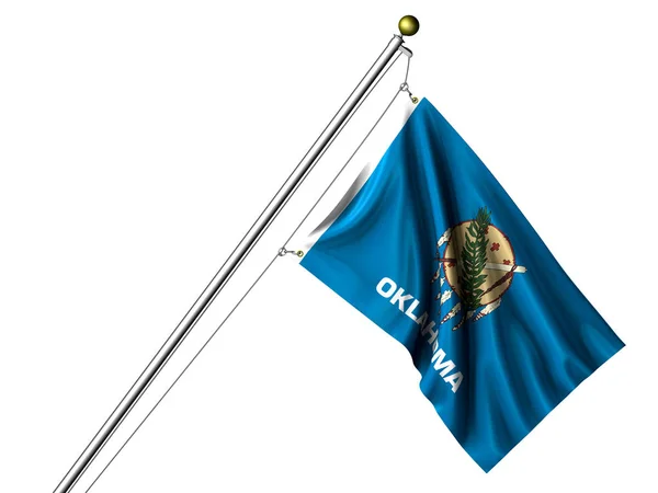 Изолированный Оклахома Сити Трехмерный Графический Восковой Флаг — стоковое фото