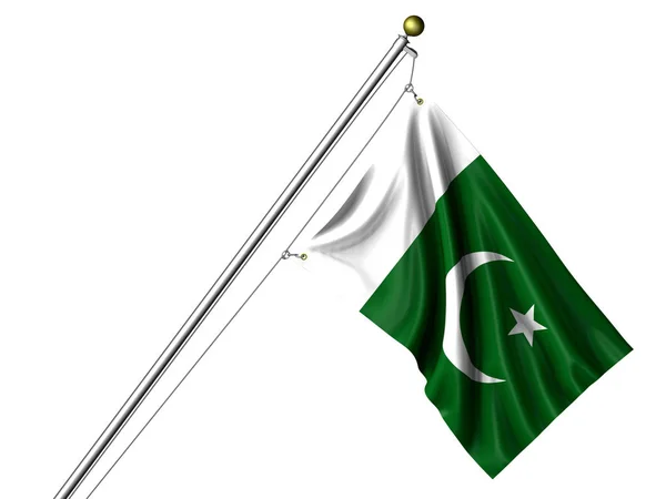 Bandeira Paquistanesa Isolada Bandeira Ondulação Gráfica — Fotografia de Stock