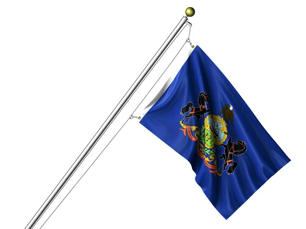 Geïsoleerde Pennsylvania Vlag Grafische Zwaaien Vlag — Stockfoto