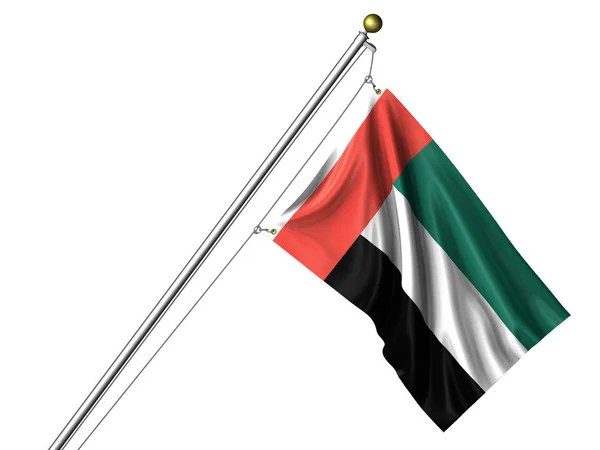 Bandera Aislada Los Emiratos Árabes Unidos Bandera Ondulante Gráfica — Foto de Stock