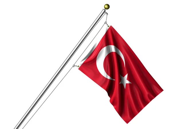 Bandeira Turca Isolada Bandeira Gráfica Acenando — Fotografia de Stock