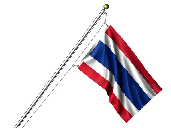 Bandera Tailandesa Aislada Bandera Gráfica Ondulante — Foto de Stock