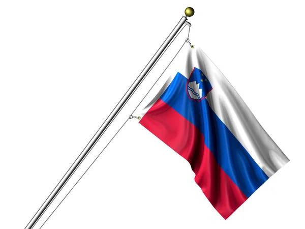 Bandera Eslovena Aislada Bandera Gráfica Ondulada —  Fotos de Stock