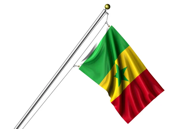 Bandera Senegalesa Aislada Bandera Ondulante Gráfica —  Fotos de Stock