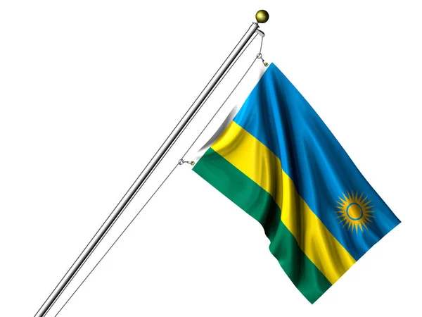 Drapeau Isolé Rwanda Drapeau Graphique Ondulant — Photo