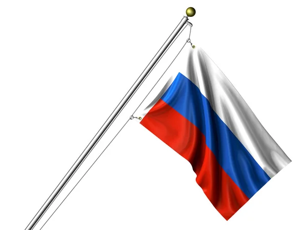 孤立的俄罗斯国旗 3D图形挥动国旗 — 图库照片