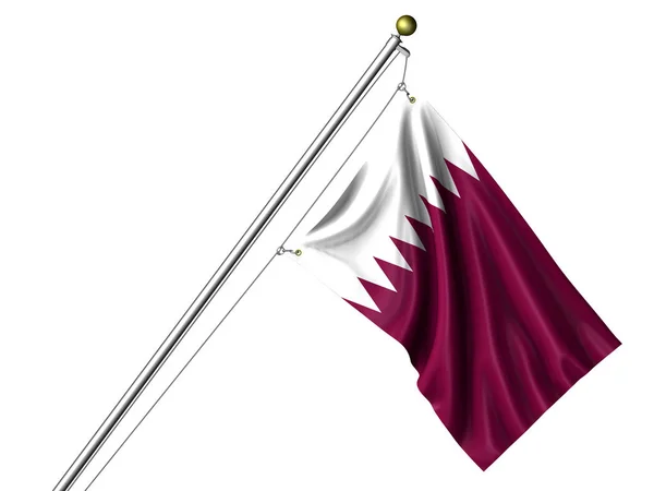 Isolated Qatari Flag Graphic Waving Flag — Stock Photo, Image