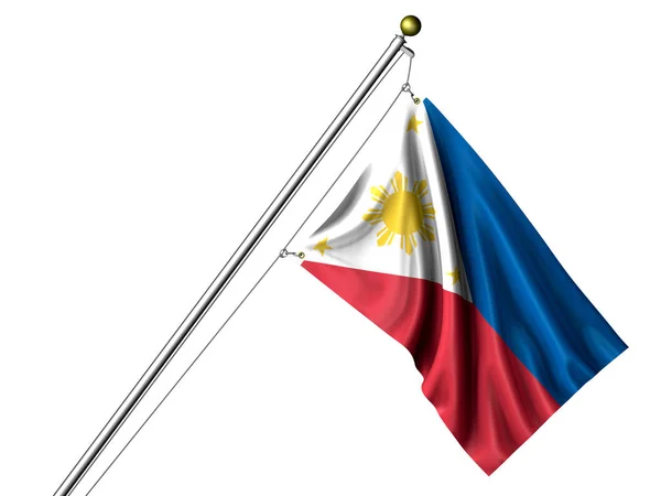 隔離されたフィリピンの旗 3Dグラフィックの手で旗 — ストック写真