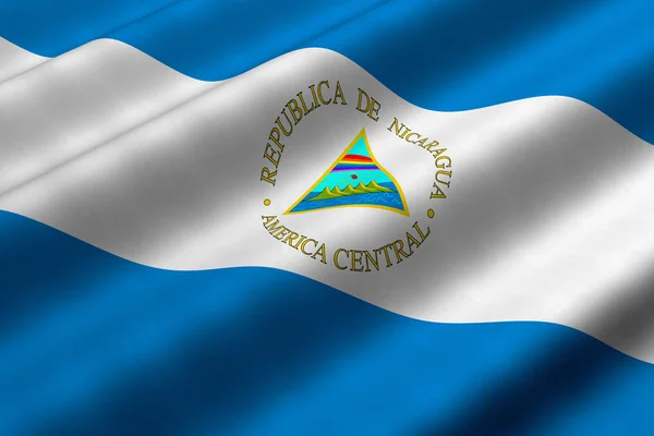 Nicaraguansk Flagga Grafiska Viftande Flagga — Stockfoto