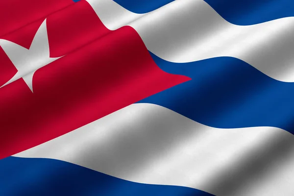 Cuban Flag Graphic Waving Flag — стокове фото