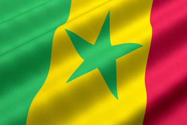 Senegalesische Flagge Grafik Flagge Schwenken — Stockfoto