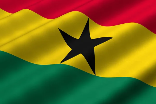 Ghanaische Flagge Grafik Flagge Schwenken — Stockfoto