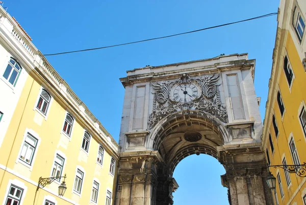 Travessia Arco Rua Augusta Para Praça Comércio Lisboa Portugal — Fotografia de Stock