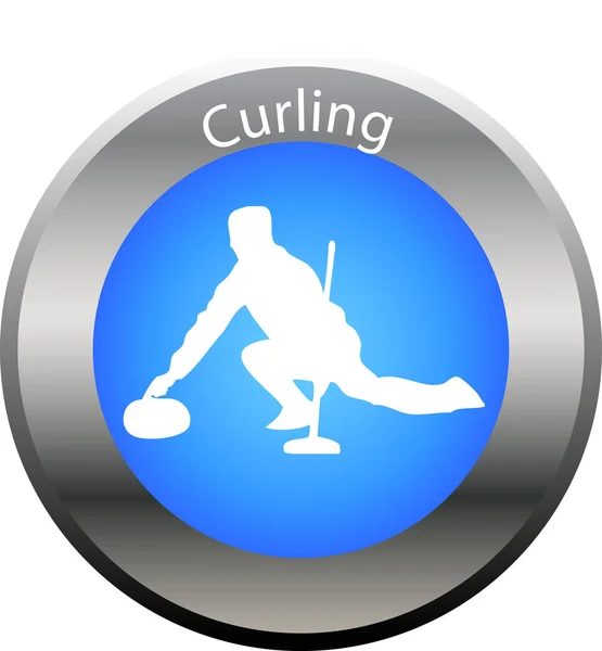 Button Winter Games Curling — Stock Photo, Image