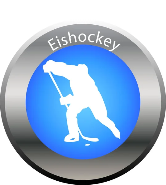 Tlačítko Zimní Hry Hokej — Stock fotografie
