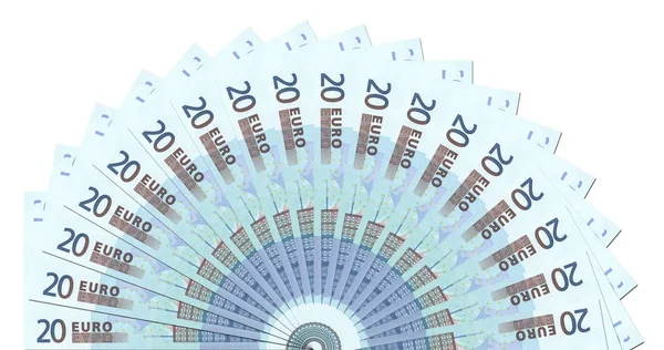 Euro Banknoty Pół Koła Szablon — Zdjęcie stockowe