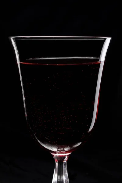 Glass Red Wine Black Background — Stock Photo, Image