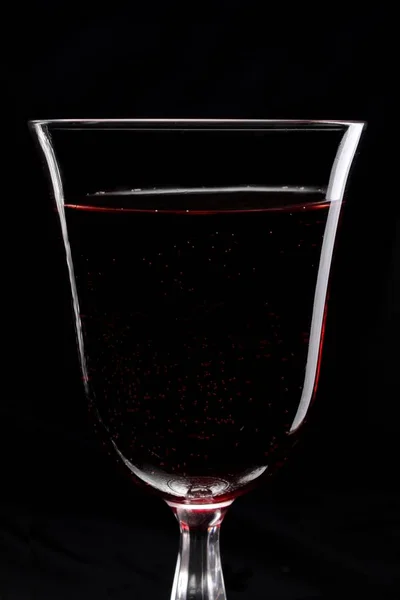 Verre Vin Rouge Sur Fond Noir — Photo