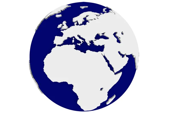Odizolowana Niebieska Ziemia Europa — Zdjęcie stockowe