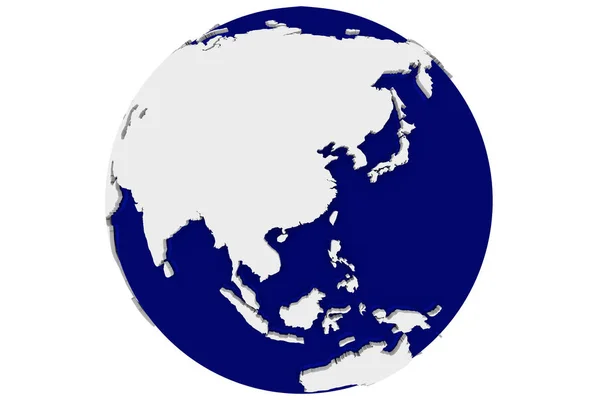 孤立した青い地球 アジア — ストック写真