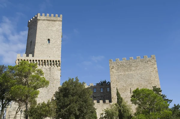 Castle Erice Sicily Travel Architecture Concept — Stock Photo, Image