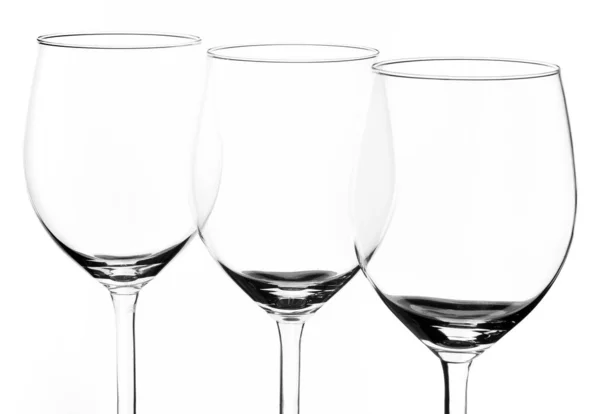 Дві Склянки Вина Білому Тлі — стокове фото