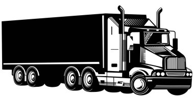 container truck and trailer clipart